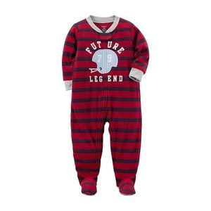 NEW Carter's Baby Boys Football Helmet Plush Fleece Red Pajama Sleeper Size 6 M